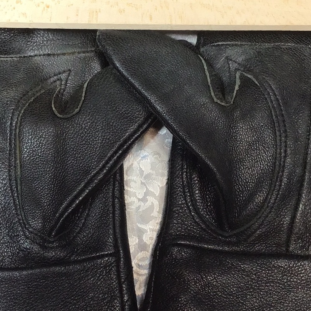 🛞 Emanuel Geraldo Black Leather Soft Poly Fleece Lining - Picture 4 of 7